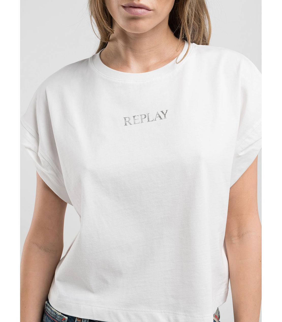 ロゴプリント入りクロップドTシャツ 詳細画像 オフホワイト 5